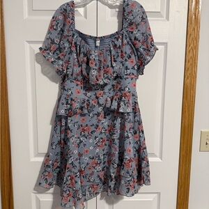 Floral Blue and Pink Dress